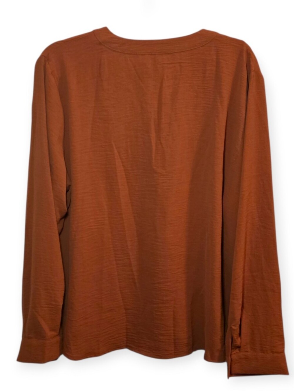 Blooming Jelly Rust Pleated V-Neck Blouse XXL - Picture 4 of 5
